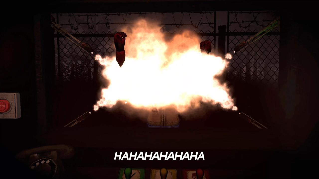 An explosion tears through the checkpoint gate.